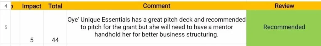 oye's business pitch review