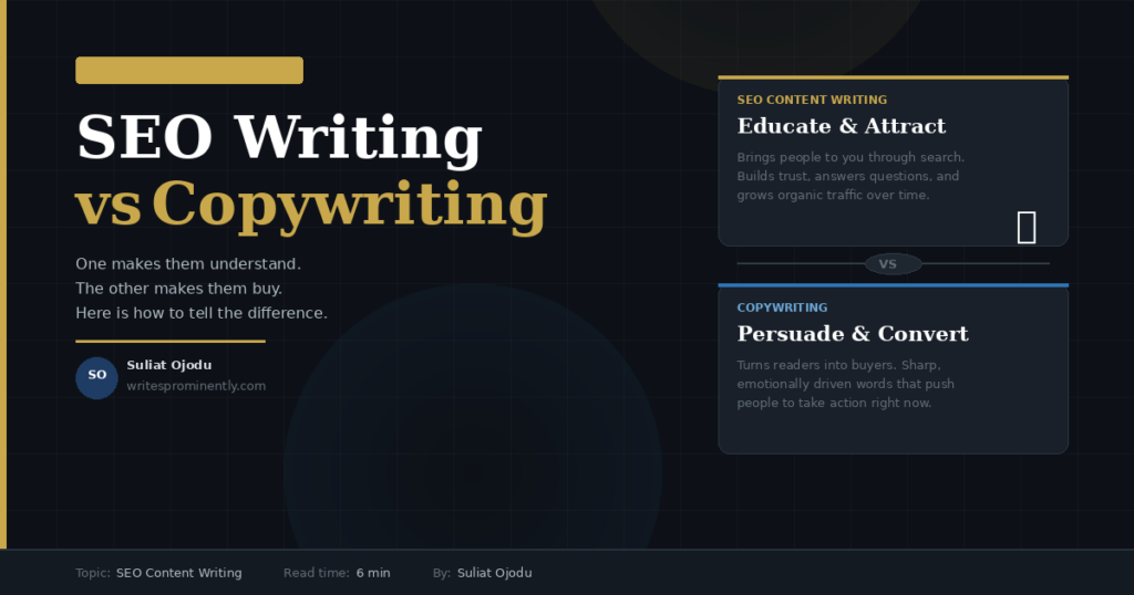 SEO content writing vs copywriting